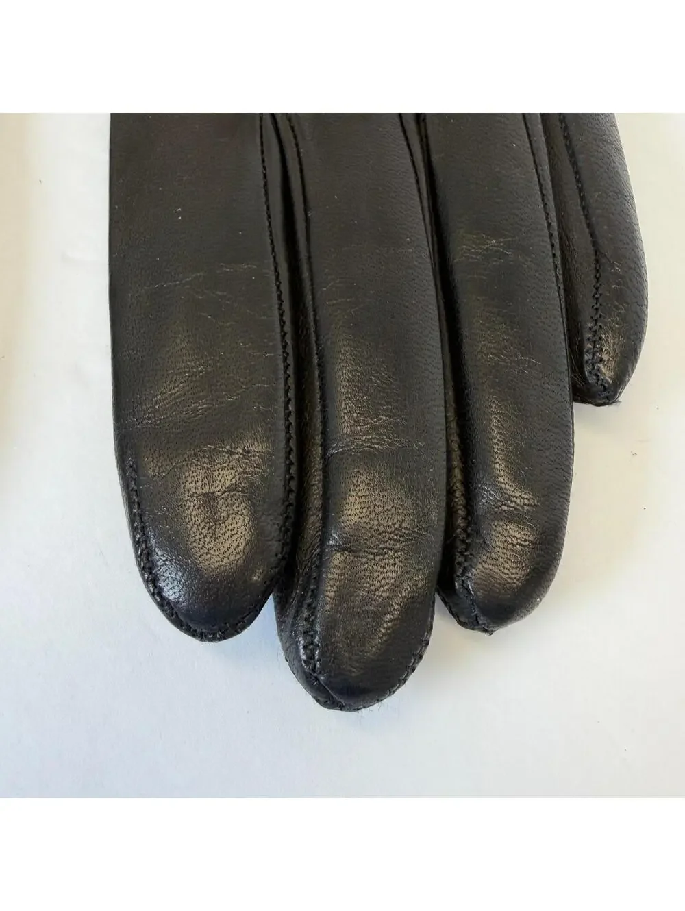 Harrods Black Leather‎ Gloves 6 1/2 Cashmere Lining Made in Italy